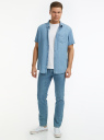 Рубашка из лиоцелла с коротким рукавом oodji для Мужчины (синий), 6L510002M/50863/7500W