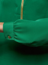 Блузка из струящейся ткани с металлическим украшением oodji для Женщины (зеленый), 21414004/45906/6D00N