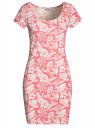 Платье трикотажное облегающего силуэта oodji для Женщины (розовый), 14001182B/47420/4130F