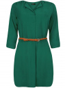 Платье вискозное с плетеным поясом oodji для женщины (зеленый), 11900180-1/42540/6E00N
