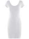 Платье облегающего силуэта с глубоким вырезом на спине oodji для Женщины (белый), 24001082-2B/47420/1000N