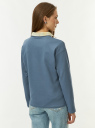 Футболка хлопковая с длинным рукавом oodji для Женщины (синий), 14208013-4/51714/7512P