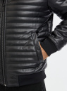 Куртка-бомбер из искусственной кожи oodji для Мужчина (черный), 1L511053M/50427/2900N