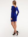 Платье прилегающего силуэта из бархата oodji для Женщины (синий) Платье прилегающего силуэта из бархата oodji для Женщины (синий), 14000165/46283/7800N