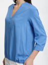 Блузка вискозная с рукавом-трансформером 3/4 oodji для женщины (синий), 11403189-3B/26346/7501N