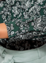 Блузка из струящейся ткани с воланами oodji для Женщины (зеленый), 21411090/36215/6912E