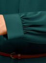 Платье из струящейся ткани с ремнем oodji для женщины (зеленый), 11911030/43414/6E00N