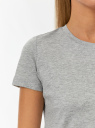 Футболка базовая хлопковая oodji для Женщины (серый) Футболка базовая хлопковая oodji для Женщины (серый), 14701143/44135N/2000M