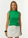 Топ в рубчик с воротником-стойкой oodji для Женщины (зеленый) Топ в рубчик с воротником-стойкой oodji для Женщины (зеленый), 18905005/51168/6A00N