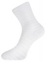 Комплект хлопковых носков в полоску (6 пар) oodji для женщины (белый), 57102813T6/48022/1