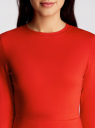 Платье-миди трикотажное с запахом на юбке oodji для женщины (красный), 24000305/45394/4500N