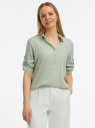 Блузка вискозная с отложным воротником oodji для Женщины (зеленый), 11403231B/26346/6000N
