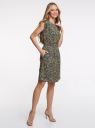 Платье вискозное с коротким рукавом oodji для Женщина (разноцветный), 11910073-8B/26346/2919F