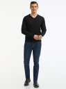 Пуловер базовый с V-образным вырезом oodji для Мужчина (черный), 4B212007M-1/34390N/2900N