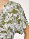 Платье из вискозы с поясом и короткими рукавами oodji для Женщины (зеленый), 11905033/42540/6212O
