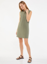 Платье прямое с воротником oodji для женщины (зеленый), 12C11006/16009/6600N