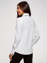 Рубашка хлопковая с контрастным бантом oodji для женщины (белый), 13K01009/48462/1029B