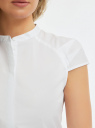 Рубашка с воротником-стойкой и коротким рукавом реглан oodji для Женщины (белый), 13K03006B/26357/1000N