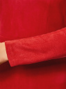 Платье из искусственной замши с длинными рукавами oodji для женщины (красный), 18L02001/45870/4500N