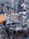 Блузка принтованная из шифона oodji для Женщины (синий), 21401246-2/17358/1279E