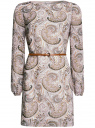 Платье базовое с ремнем oodji для Женщины (бежевый), 11900150-9B/19538/3733E