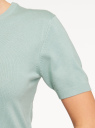 Джемпер с короткими рукавами и воротником-стойкой oodji для женщины (зеленый), 73812658-1B/45755/6504N