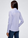 Рубашка принтованная с вышивкой oodji для женщины (синий), 13K11008/43609/7040G