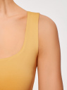 Топ из эластичной ткани на широких бретелях oodji для женщины (желтый), 24315002-1B/45297/5200N