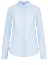 Рубашка базовая приталенного силуэта oodji для Женщина (синий), 13K03003B/42083/7501N