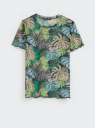 Футболка принтованная из сетки oodji для Женщины (зеленый) Футболка принтованная из сетки oodji для Женщины (зеленый), 14701124/51073/6967F