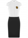 Платье комбинированное с вышивкой oodji для женщины (белый), 12C12001-1/42250/1029B