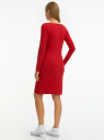 Платье трикотажное облегающего силуэта oodji для Женщины (красный), 14001183B/46148/4506N