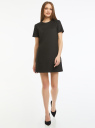 Платье из искусственной замши с коротким рукавом oodji для Женщина (черный), 18L01003/49910/2900N