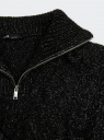Свитер фактурной вязки с горловиной на молнии oodji для Женщины (черный) Свитер фактурной вязки с горловиной на молнии oodji для Женщины (черный), 64405105/52148/2912M