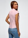 Рубашка реглан с воротником-стойкой oodji для женщины (розовый), 13K03006-1B/26357/4001N