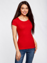 Комплект приталенных футболок (2 штуки) oodji для Женщины (красный), 14701005T2/46147/4500N