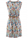 Платье без рукавов из принтованной вискозы oodji для Женщины (разноцветный), 11910073M/26346/3345F