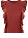 Блузка из искусственной замши с воланами oodji для женщины (красный), 18K00001/46453/3100N