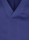 Блузка с коротким рукавом и V-образным вырезом oodji для женщины (синий), 11411100/45348/7900N