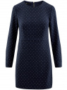 Платье принтованное с молнией на спине oodji для женщины (синий), 21900333/43299/7910D
