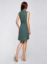 Платье вискозное на кулиске oodji для женщины (зеленый), 11901147-2/24681/6E12G