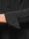 Блузка свободного силуэта с декоративными отстрочками на груди oodji для женщины (черный), 21411110/42549/2900N