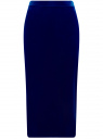 Юбка миди из бархата oodji для Женщины (синий), 14102024-1/46283/7800N