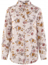 Блузка с нагрудными карманами и регулировкой длины рукава oodji для женщины (бежевый), 11400355-10B/42540/3319F
