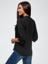Блузка вискозная с нагрудными карманами oodji для Женщины (черный), 11403225-7B/42540/2900N