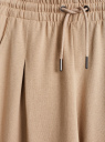 Брюки хлопковые широкие oodji для Женщины (бежевый), 26701002/52644/3500N