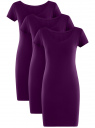 Комплект из трех трикотажных платьев oodji для Женщины (фиолетовый), 14001182T3/47420/8300N