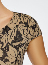 Платье облегающего силуэта из фактурной ткани oodji для женщины (черный), 14001139-3/43631/2935F