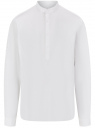 Рубашка с воротником-стойкой из смесового льна oodji для мужчины (белый), 3L300000M-2/50932N/1000N