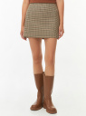 Юбка-трапеция в клетку oodji для Женщины (бежевый) Юбка-трапеция в клетку oodji для Женщины (бежевый), 11600413-10/45768/3337C